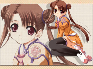 Long hair girls uniform portrait - a character portrait free wallpaper