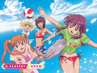 Girls bikinis playing water beach - a ball free wallpaper