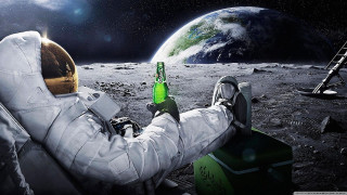 Astronaut beer moon ladder space 3 - the man free wallpaper