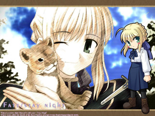 Girl cat sky official art - a sky background behind her free wallpaper