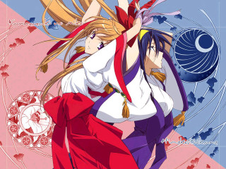 Anime dancing girls pink blue - two anime character free wallpaper