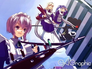 Anime girls city street blood - a city street free wallpaper
