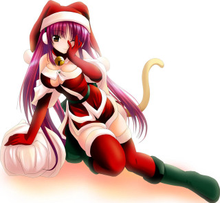 Santa woman anime furry christmas - her leg free wallpaper