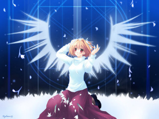 White winged girl dancing snow - the snow free wallpaper for desktop
