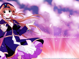 Anime girl purple dress clouds - neoromanticism free wallpaper