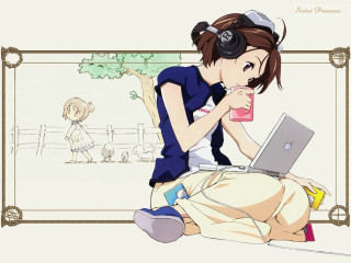 Woman dog laptop background graphics - a laptop computer free wallpaper