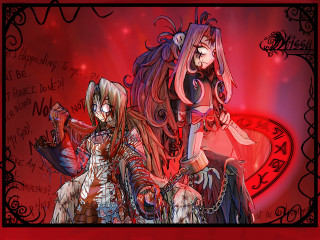 Anime gothic yandere puzzle longhair - two anime character free wallpaper