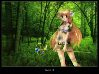 Forest elf girl bikini wand - forest free wallpaper