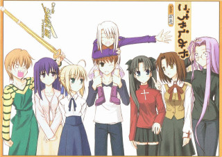 Anime girls arms up rayonism - their head free wallpaper