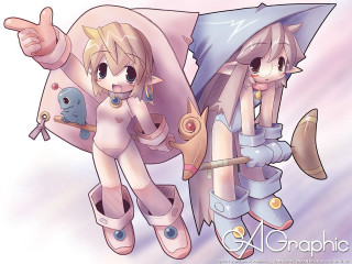 Anime elf fairy girls umbrella - a drawing free wallpaper