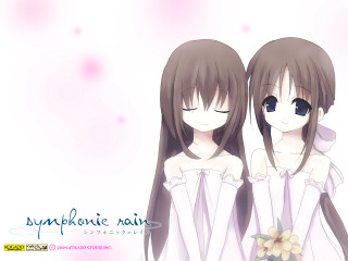 Two anime girls white dresses - a flower free wallpaper