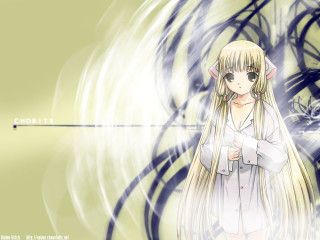 Anime girl blonde ears tree - a circular background free wallpaper