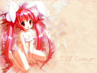 Redhair girl white dress sitting - chang daichien free wallpaper