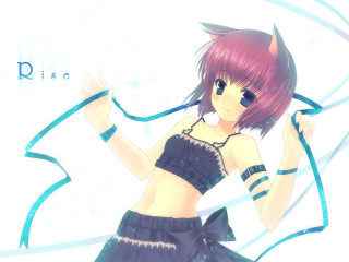 Pink haired girl black dress - a blue ribbon free wallpaper