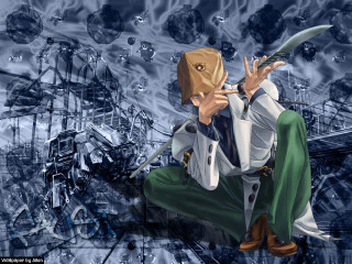 Man suit tie knife paperbag - a surrealist painting free wallpaper