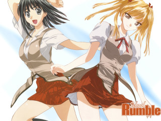 Anime girls running school uniform - remodernism free wallpaper