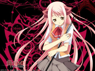 Pink hair girl umbrella flower 4 - a umbrella free wallpaper