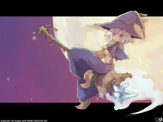Witch dog broom fullmoon purple - a broom free wallpaper
