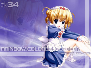 Anime girl blonde hair blue 3 - blue dress free wallpaper