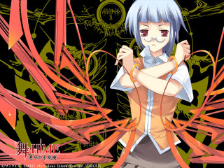 Anime blue hair glasses ribbon - red ribbon free wallpaper