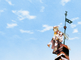 Anime woman building flag blue - hint of yayoi kasuma free wallpaper for desktop