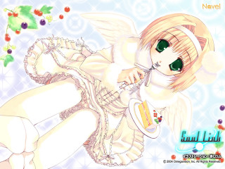 Anime girl coffee cherry wings - a anime girl free wallpaper