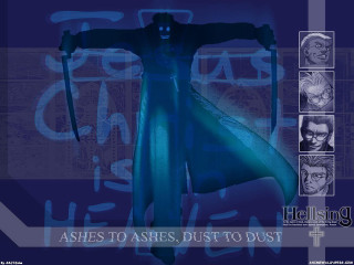 Blue poster man cape sword - dust free wallpaper