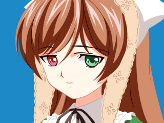 Anime girl green eyes white - a white hat free wallpaper