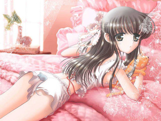 Gothic anime girl bear pink - a teddy bear free wallpaper