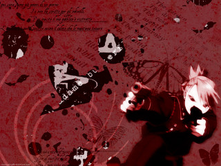 Anime gun red butterflies heart - blood free wallpaper for desktop