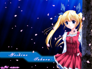 Girl red dress snow blue - a blue ribbon free wallpaper