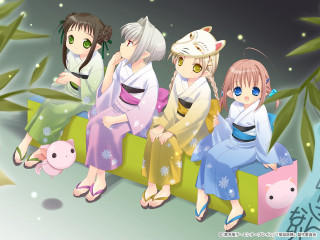 Bamboo girls kimono snowbunny mask - a bamboo tree free wallpaper