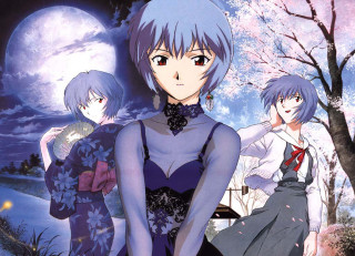 Anime moonlight hanami kimono spring - neo free wallpaper