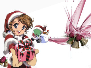 Girl santa hat gift christmas - a snowman free wallpaper