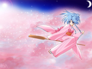 Pink dress woman broom moon - a pink dress free wallpaper