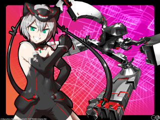 Woman robot cyberpunk pink glasses - line and dots free wallpaper