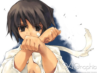 Anime character white shirt pointing - neoexpressionism free wallpaper
