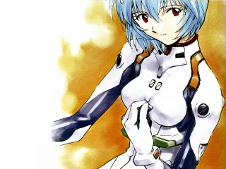 Blue hair white body space - a white body free wallpaper