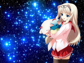 Girl stuffed animal starry sky - stuffed free wallpaper