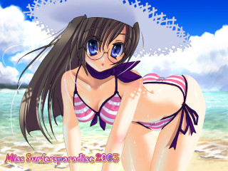 Girl beach bikini hat scarf - her head and a scarf free wallpaper