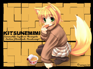 Girl fox ears coffee hotdog - a cup of coffee in front free wallpaper