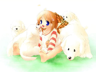 Girl polarbears dog blush blueeyes - polar free wallpaper