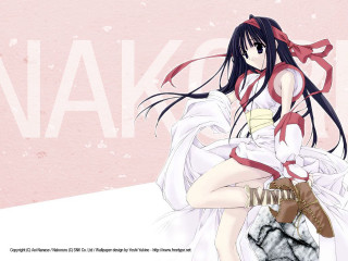 Woman white dress red ribbon 2 - a red ribbon free wallpaper