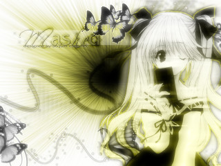 Long white hair butterfly background - magic realism free wallpaper