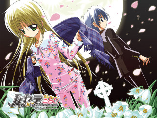 Fullmoon flower field anime neo - a manga drawing free wallpaper for desktop