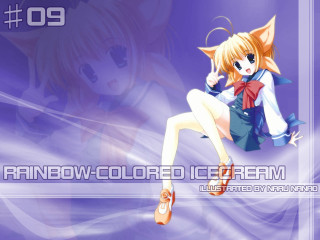 Anime girl cat ears bowtie - ice free wallpaper