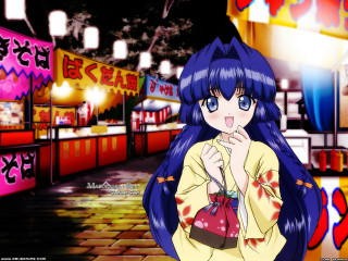 Anime girl blue hair neon - a neon free wallpaper