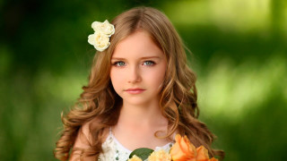 Young girl flower hair bouquet 2 - elinor proby adams free wallpaper