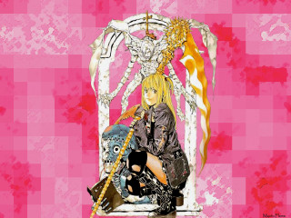 Woman sitting sword demon pink - pop surrealism free wallpaper