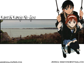 Swing couple bow blackhair schooluniform - poster art free wallpaper